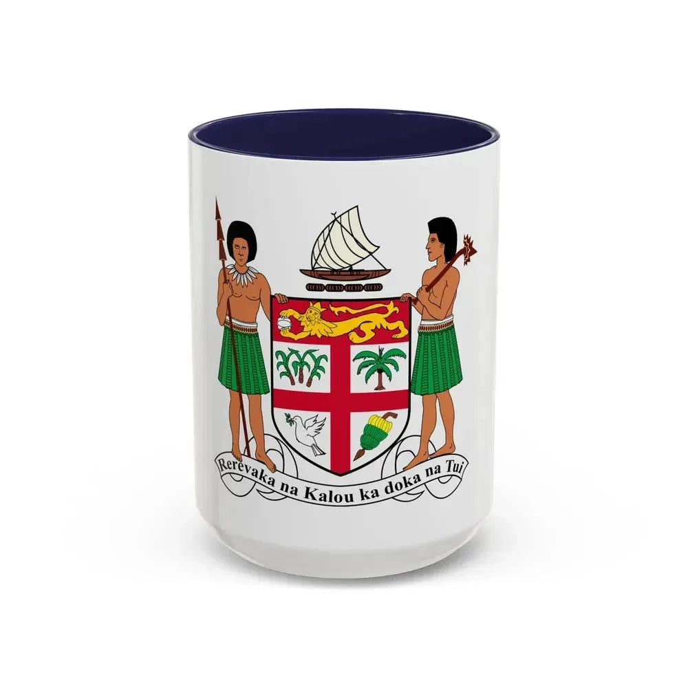 Coat of arms of Fiji - Accent Coffee Mug 15oz Navy - Go Mug Yourself