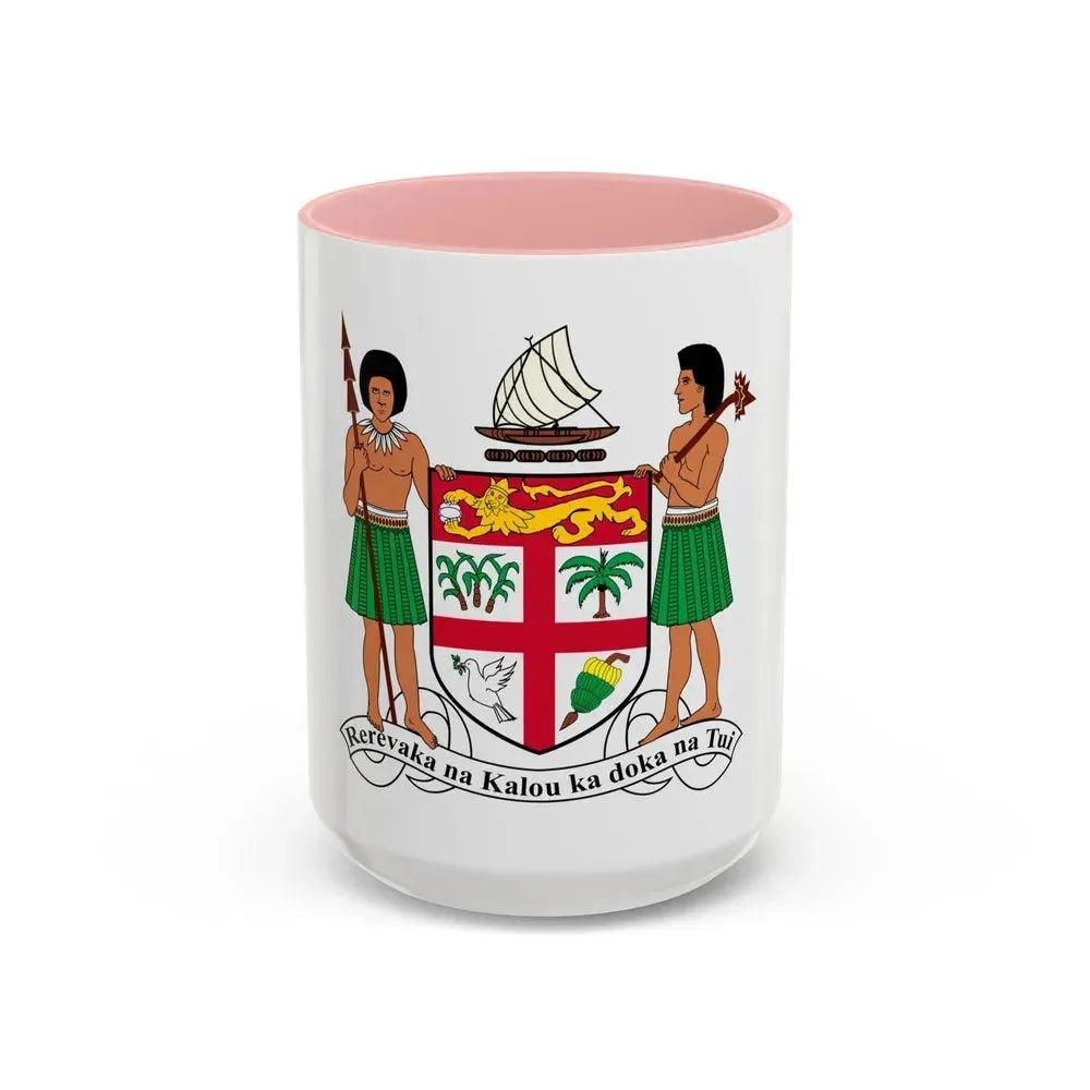 Coat of arms of Fiji - Accent Coffee Mug 15oz Pink - Go Mug Yourself