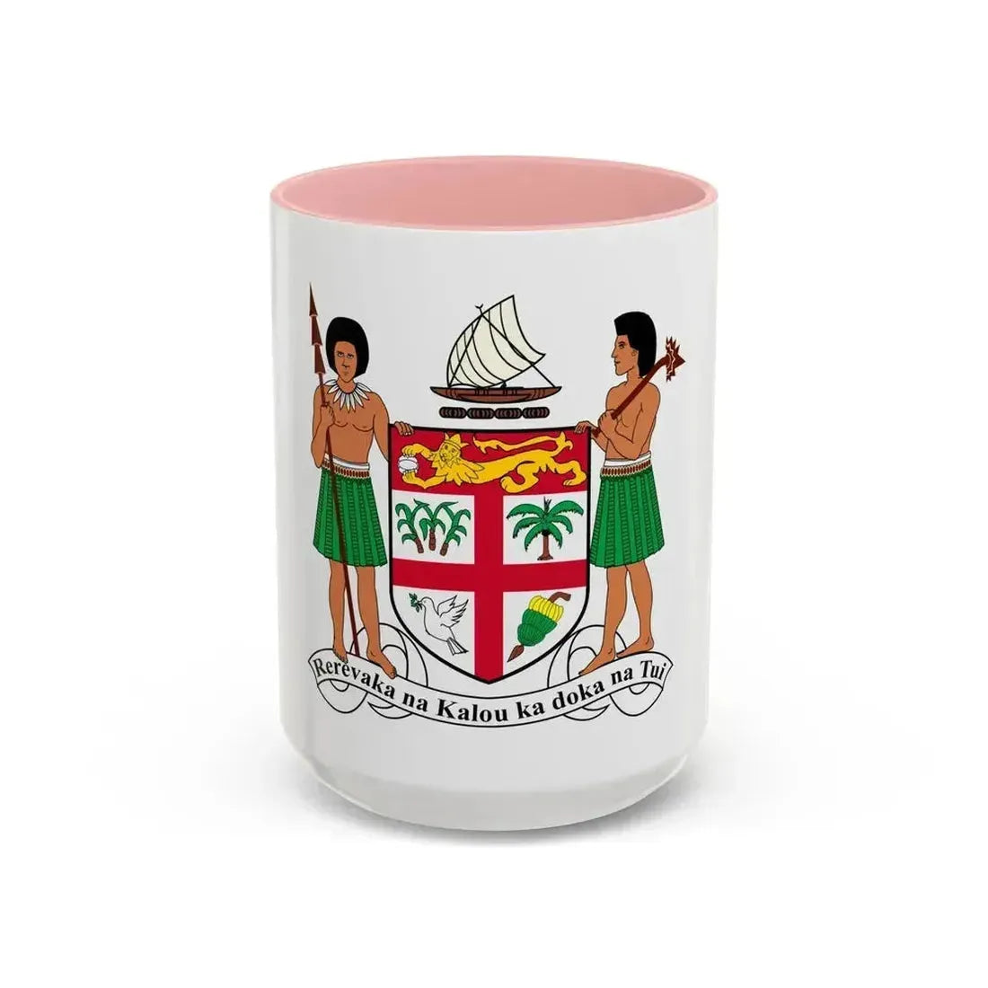 Coat of arms of Fiji - Accent Coffee Mug 15oz Pink - Go Mug Yourself