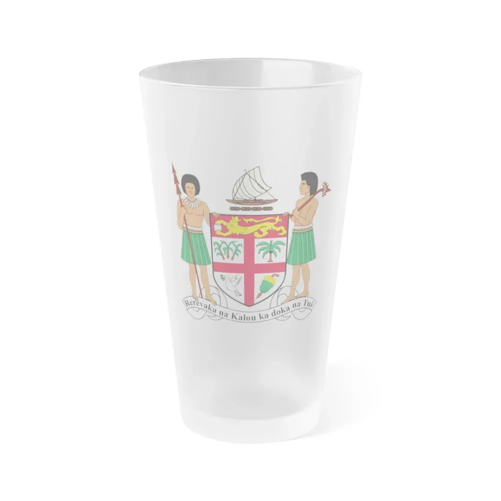 Coat of arms of Fiji - Frosted Pint Glass 16oz Default Title - Go Mug Yourself
