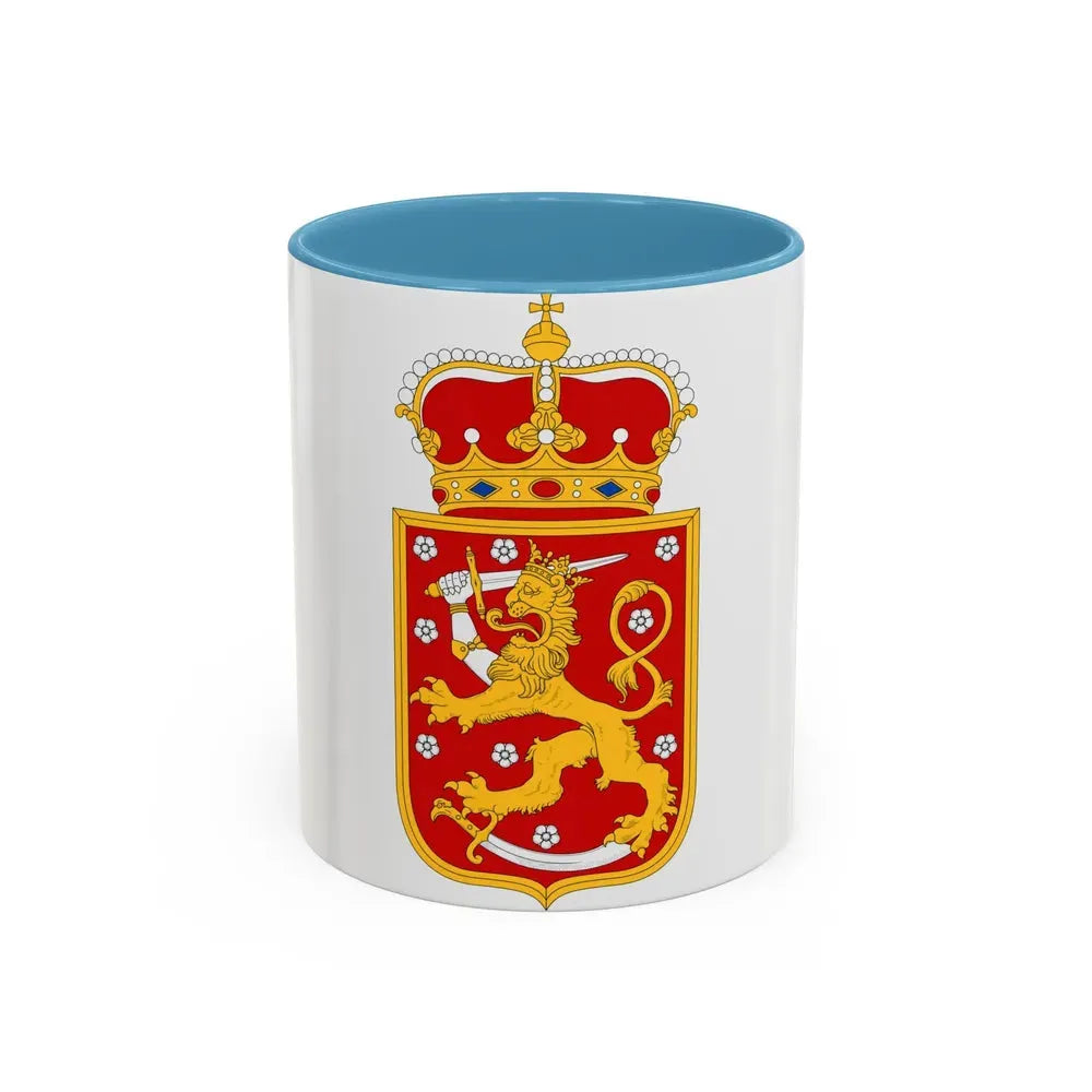 Coat of arms of Finland 1918 - Accent Coffee Mug 11oz Light Blue - Go Mug Yourself