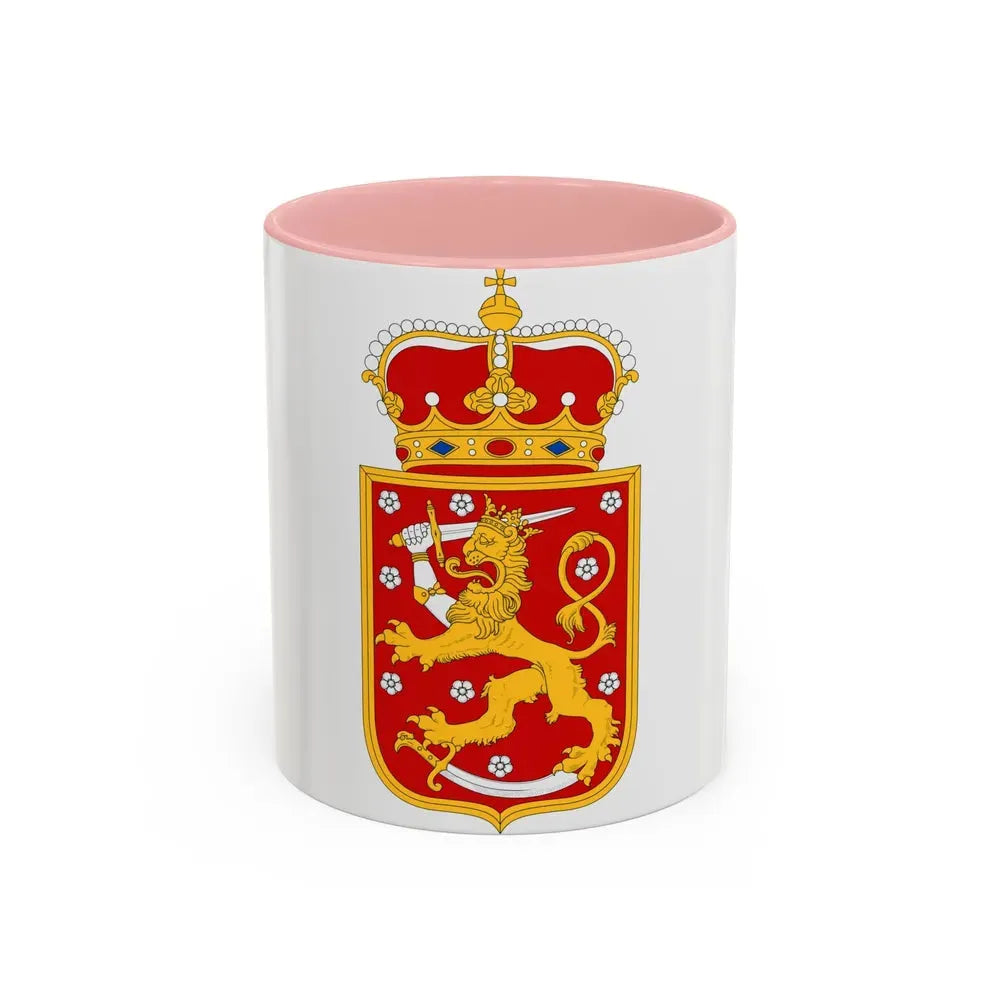 Coat of arms of Finland 1918 - Accent Coffee Mug 11oz Pink - Go Mug Yourself