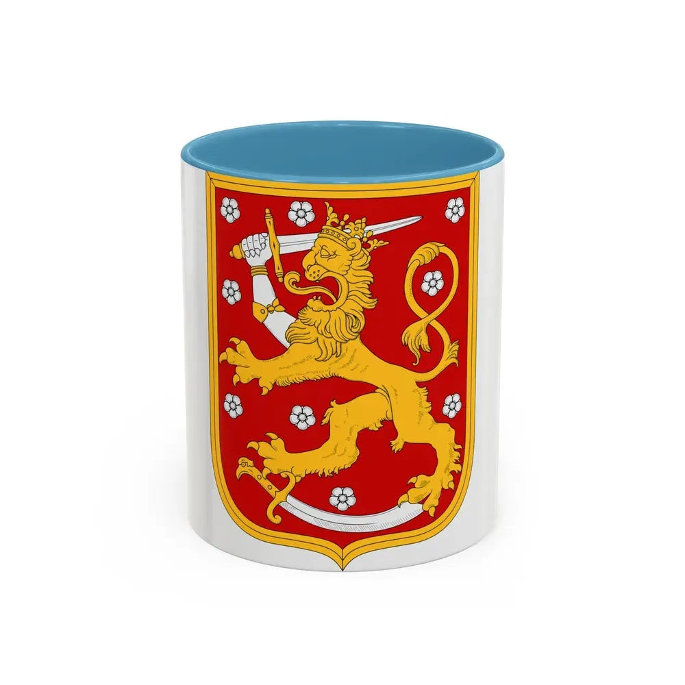 Coat of arms of Finland 1920 - Accent Coffee Mug 11oz Light Blue - Go Mug Yourself
