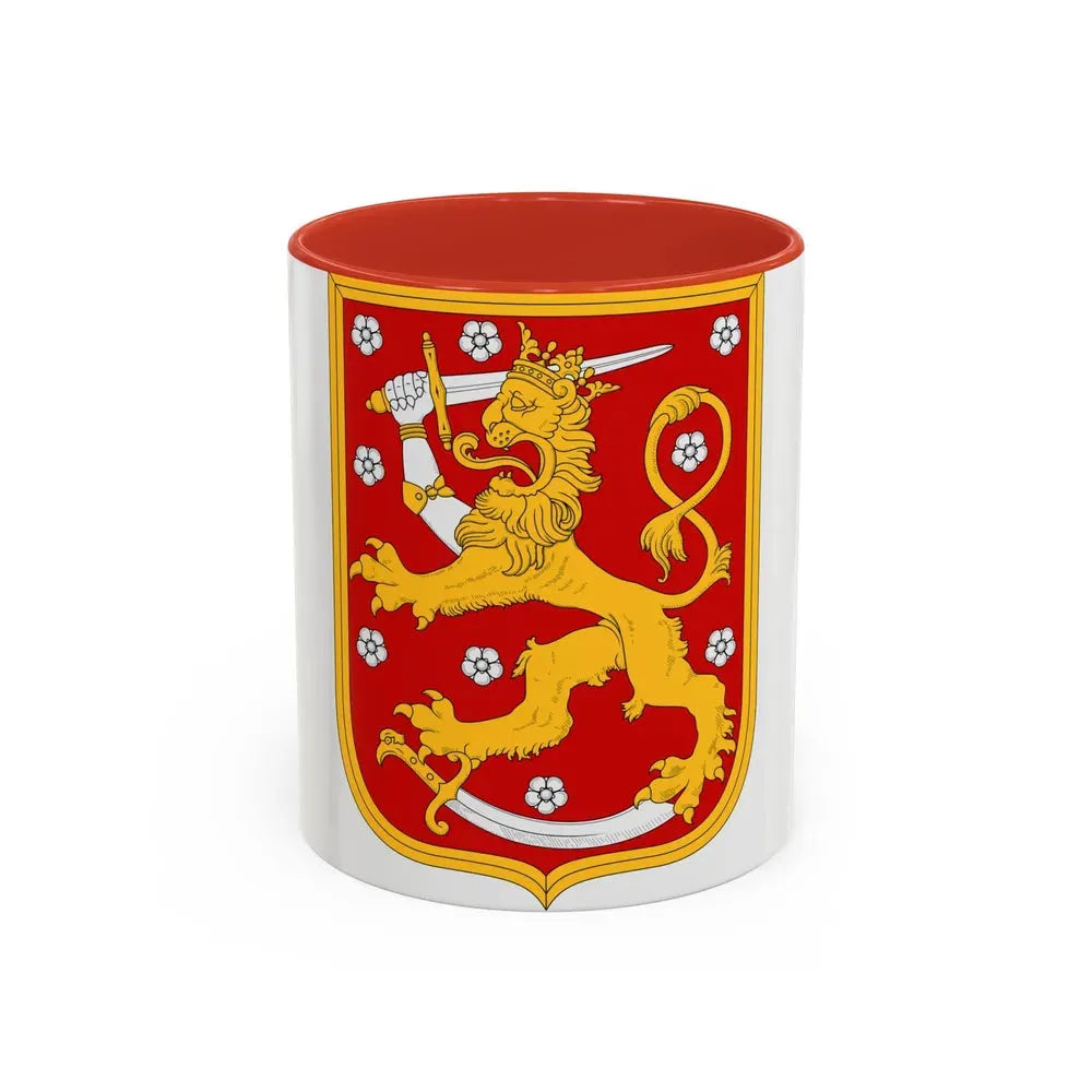 Coat of arms of Finland 1920 - Accent Coffee Mug 11oz Red - Go Mug Yourself