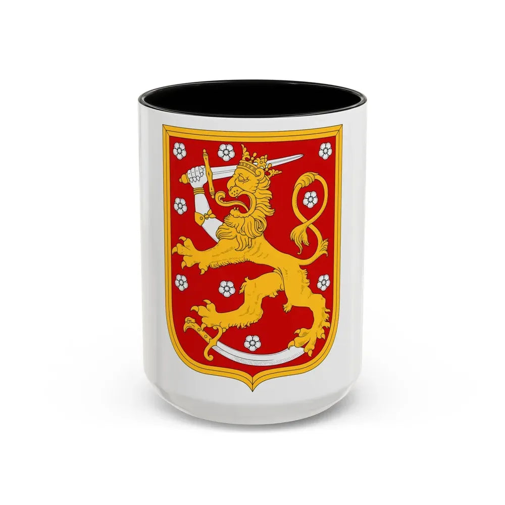Coat of arms of Finland 1920 - Accent Coffee Mug 15oz Black - Go Mug Yourself