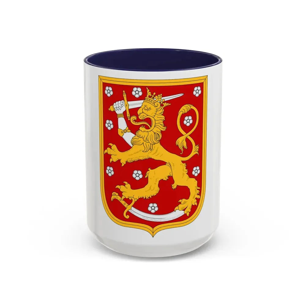 Coat of arms of Finland 1920 - Accent Coffee Mug 15oz Navy - Go Mug Yourself