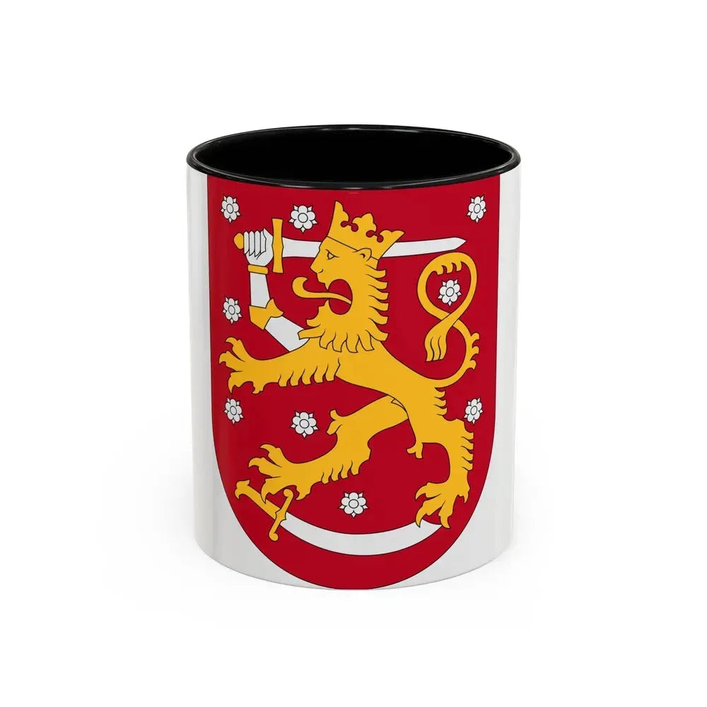Coat of arms of Finland - Accent Coffee Mug 11oz Black - Go Mug Yourself