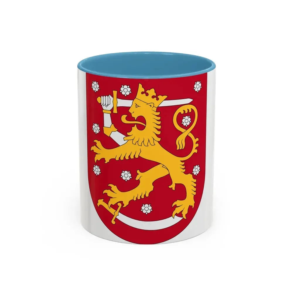 Coat of arms of Finland - Accent Coffee Mug 11oz Light Blue - Go Mug Yourself