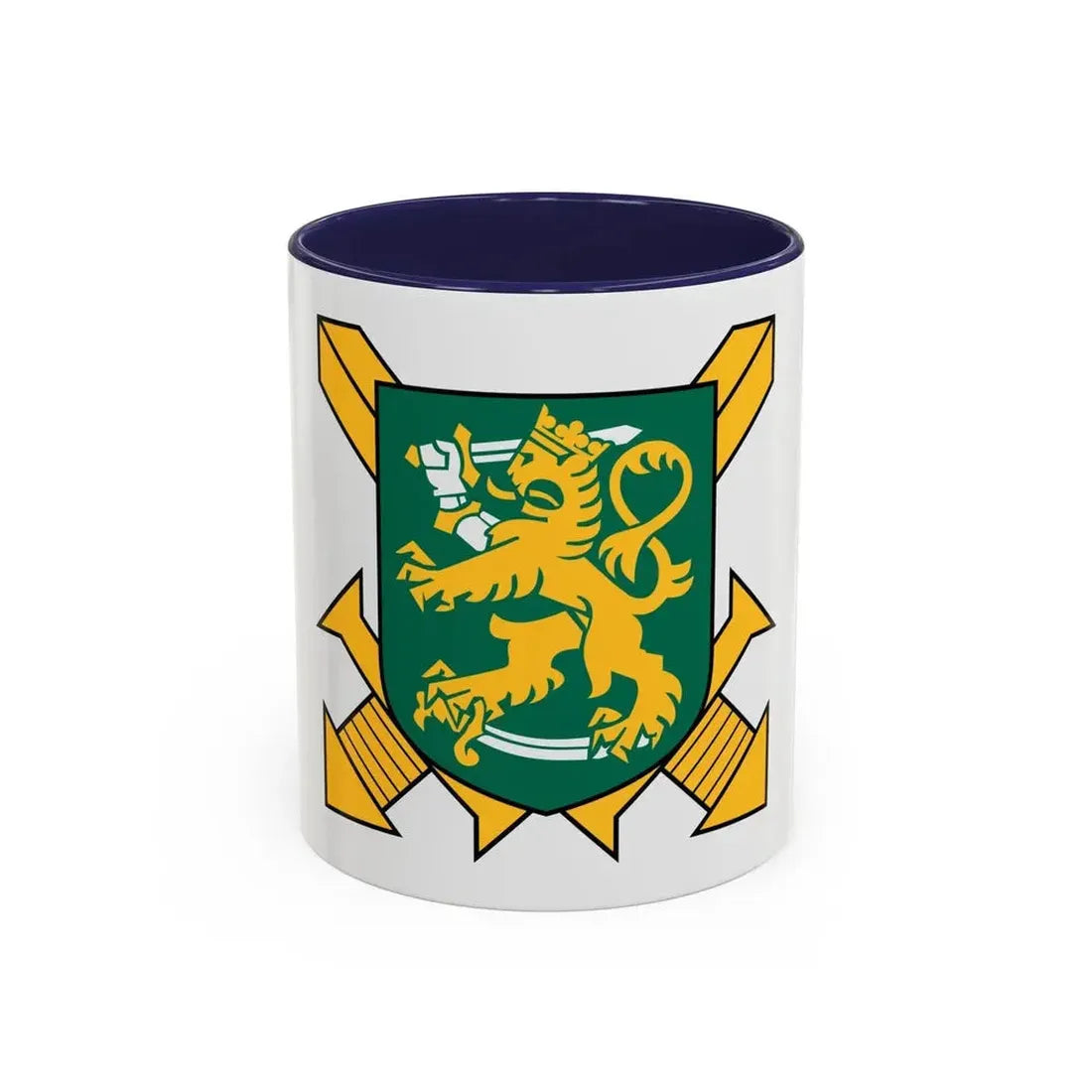 Coat of Arms of Finnish Ground Force - Accent Coffee Mug 11oz Navy - Go Mug Yourself