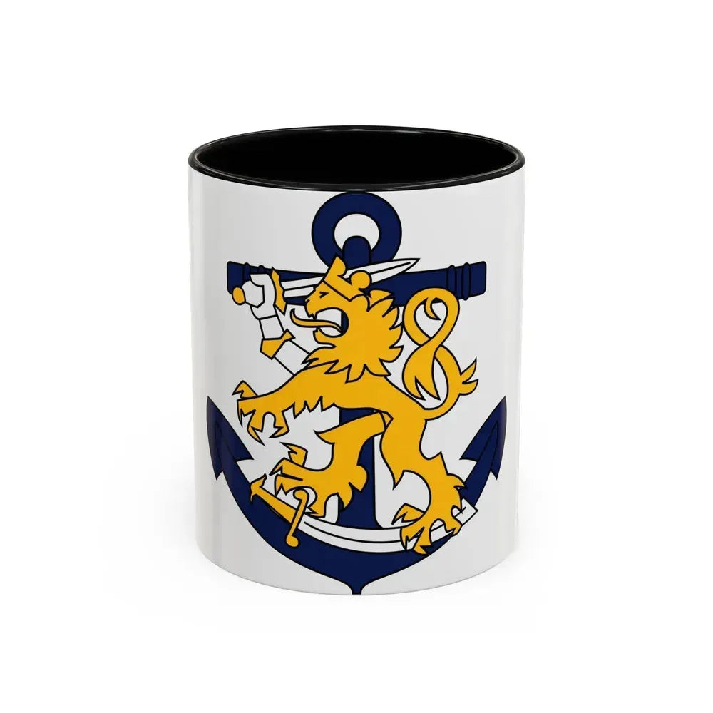 Coat of Arms of Finnish Navy - Accent Coffee Mug 11oz Black - Go Mug Yourself