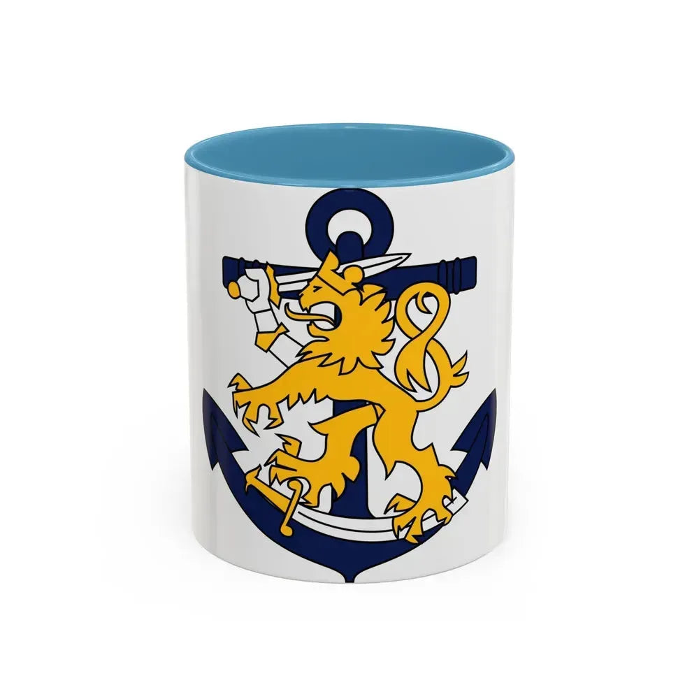 Coat of Arms of Finnish Navy - Accent Coffee Mug 11oz Light Blue - Go Mug Yourself