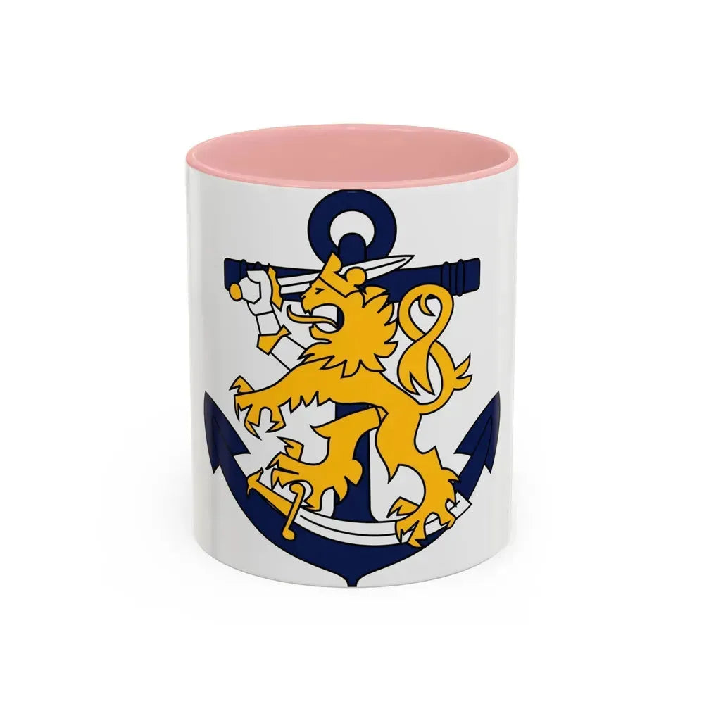 Coat of Arms of Finnish Navy - Accent Coffee Mug 11oz Pink - Go Mug Yourself