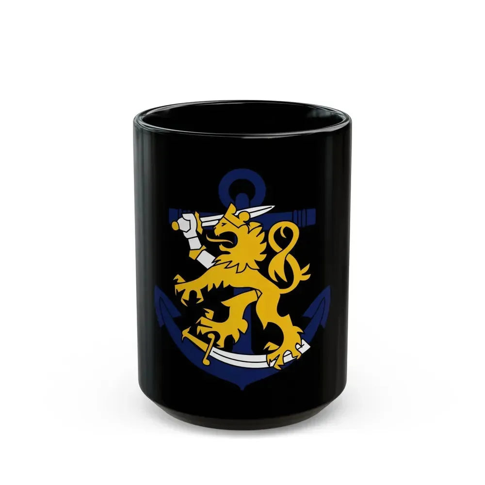 Coat of Arms of Finnish Navy - Black Coffee Mug 15oz - Go Mug Yourself