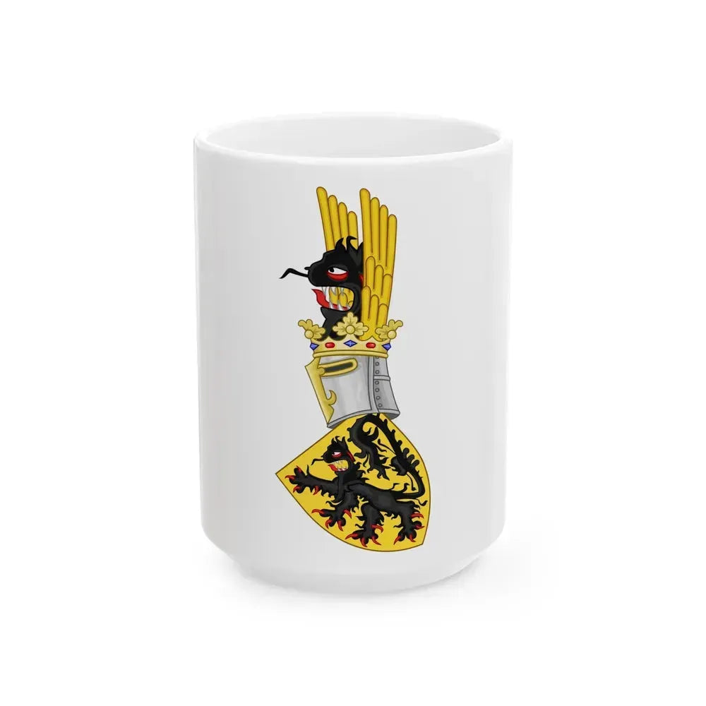 Coat of Arms of Flanders - White Coffee Mug 15oz - Go Mug Yourself