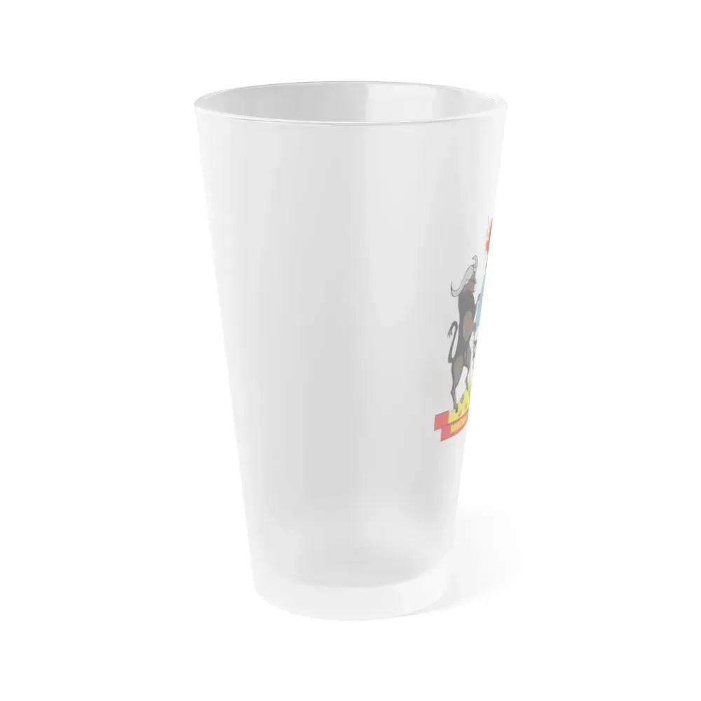 Coat of arms of Gazankulu - Frosted Pint Glass 16oz - Go Mug Yourself