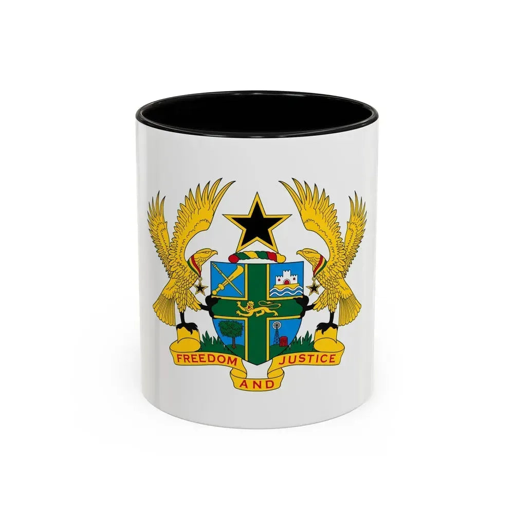 Coat of arms of Ghana - Accent Coffee Mug 11oz Black - Go Mug Yourself