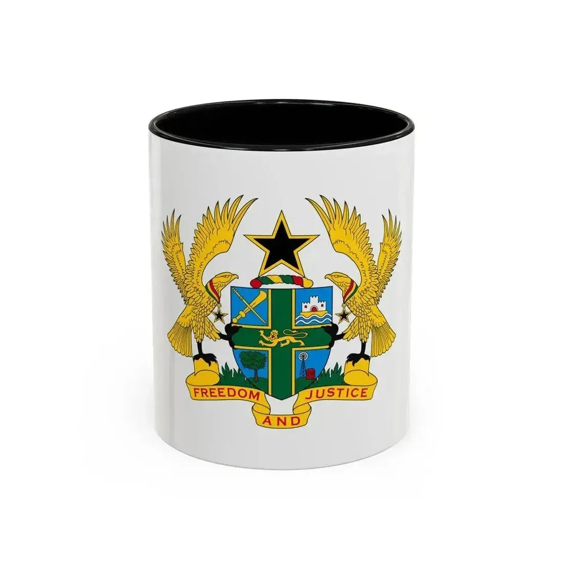 Coat of arms of Ghana - Accent Coffee Mug 11oz Black - Go Mug Yourself
