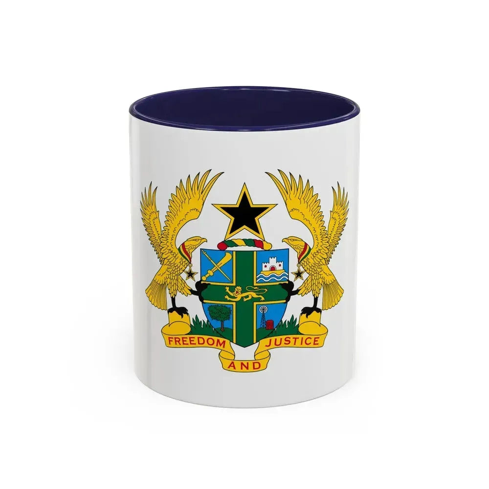 Coat of arms of Ghana - Accent Coffee Mug 11oz Navy - Go Mug Yourself