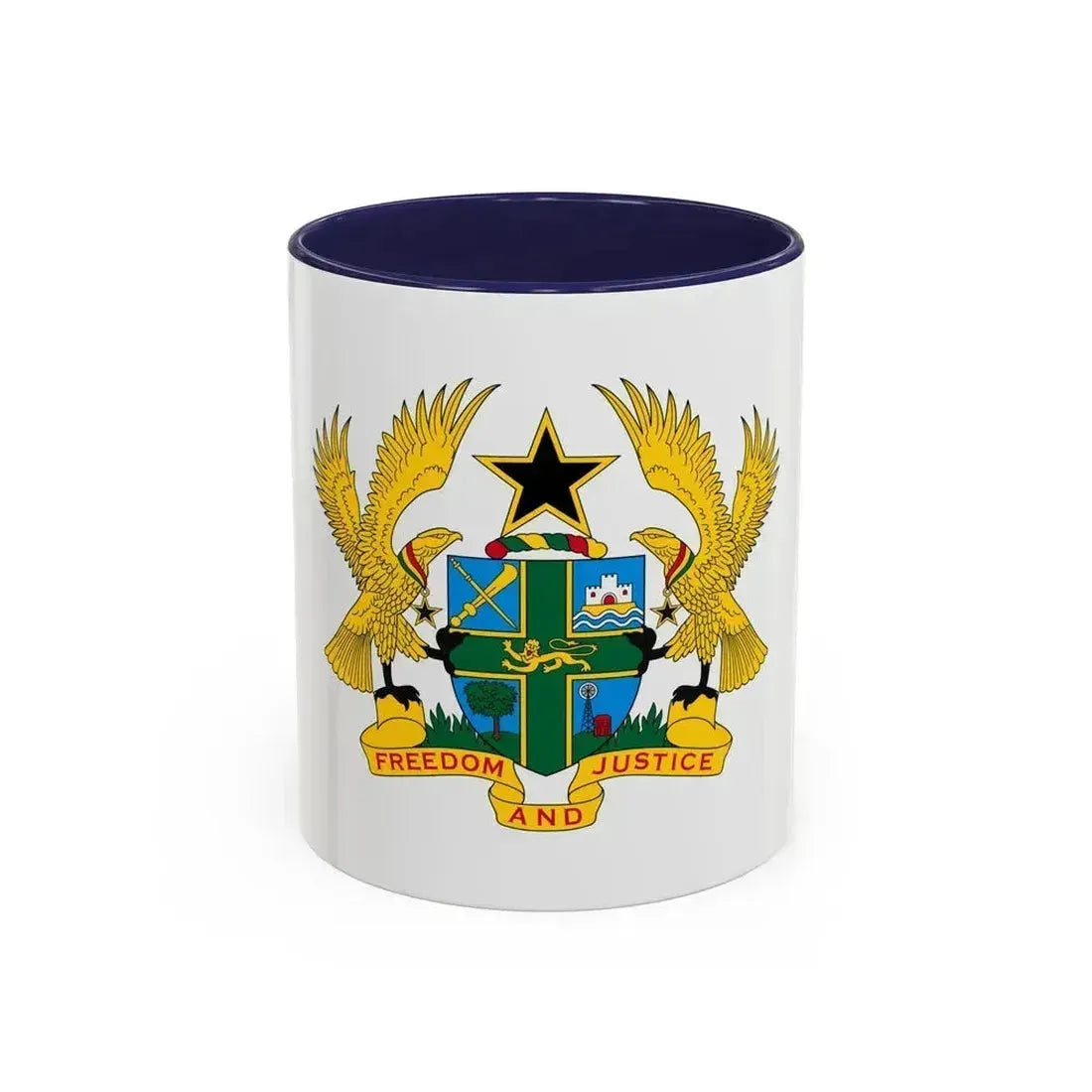 Coat of arms of Ghana - Accent Coffee Mug 11oz Navy - Go Mug Yourself