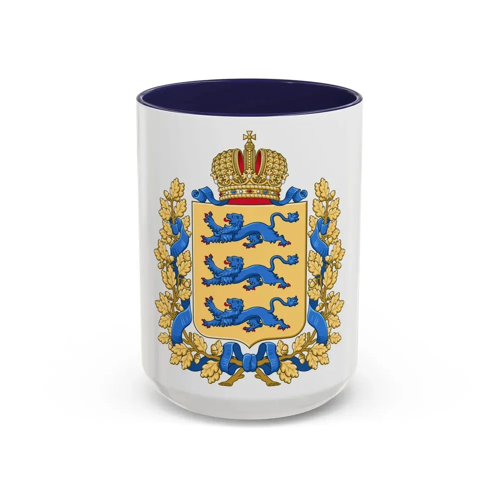 Coat of arms of Governorate of Estonia - Accent Coffee Mug 15oz Navy - Go Mug Yourself