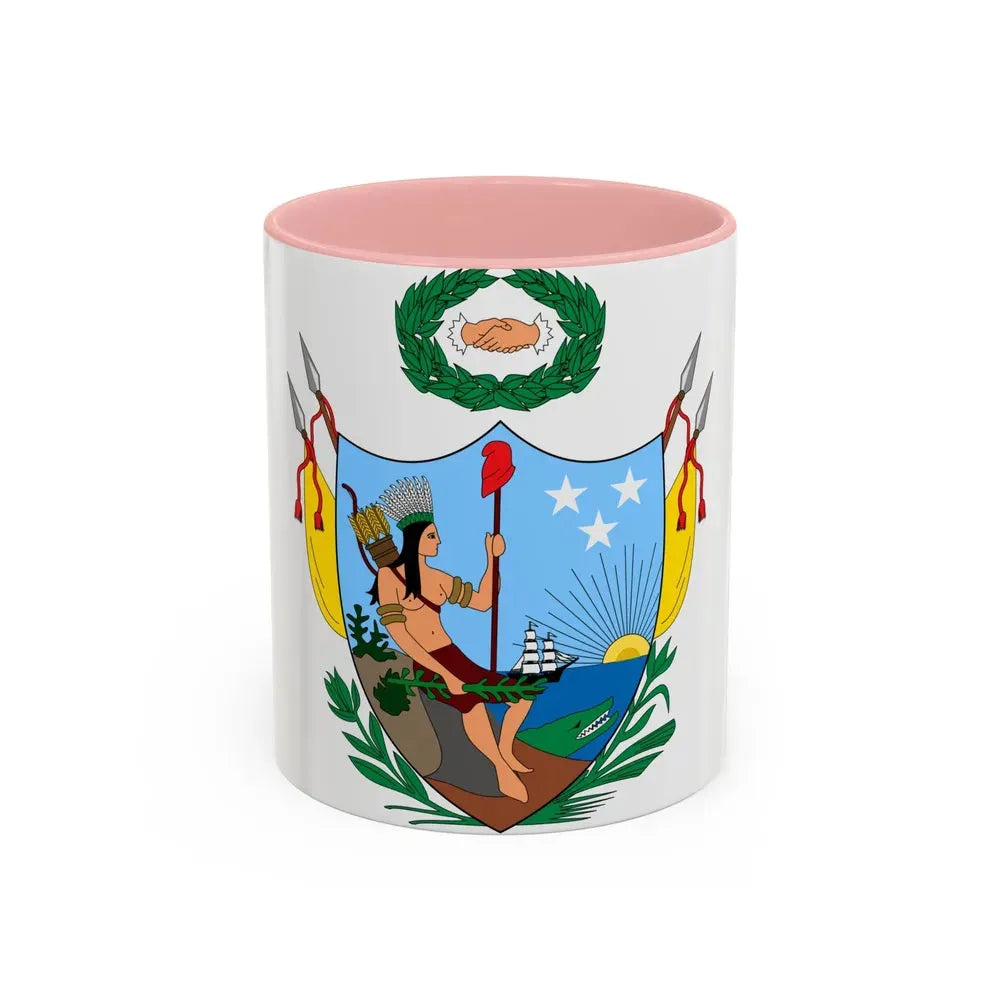 Coat of arms of Gran Colombia (1819) - Accent Coffee Mug 11oz Pink - Go Mug Yourself