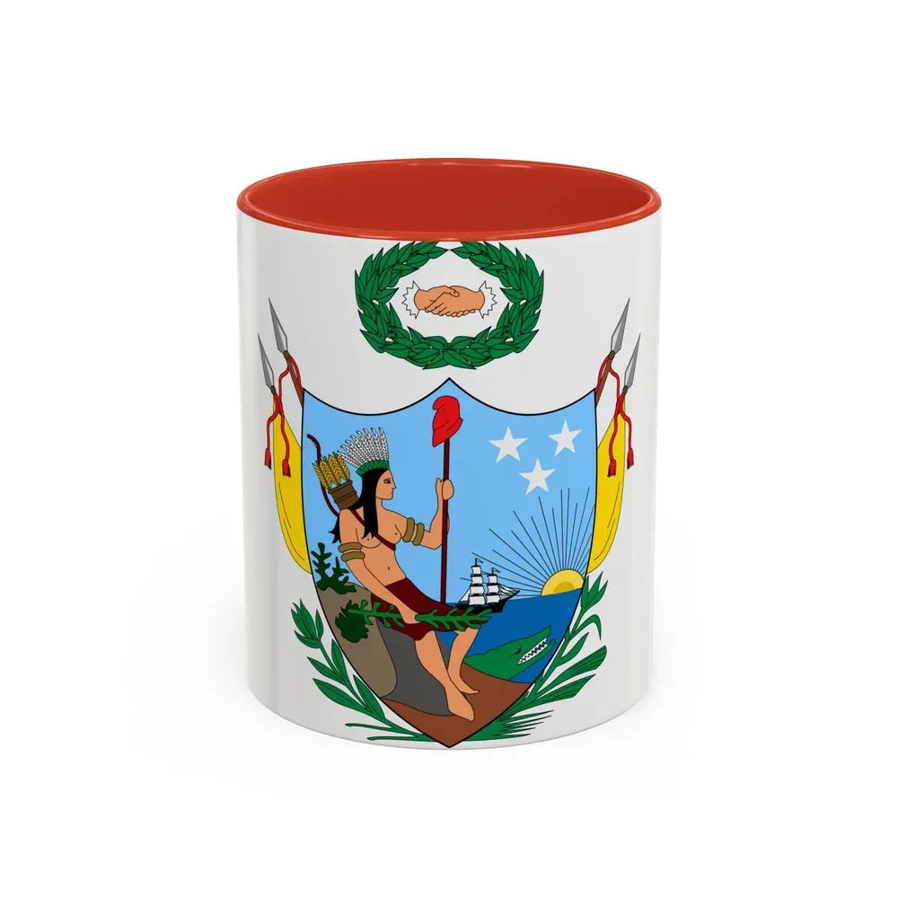 Coat of arms of Gran Colombia (1819) - Accent Coffee Mug 11oz Red - Go Mug Yourself
