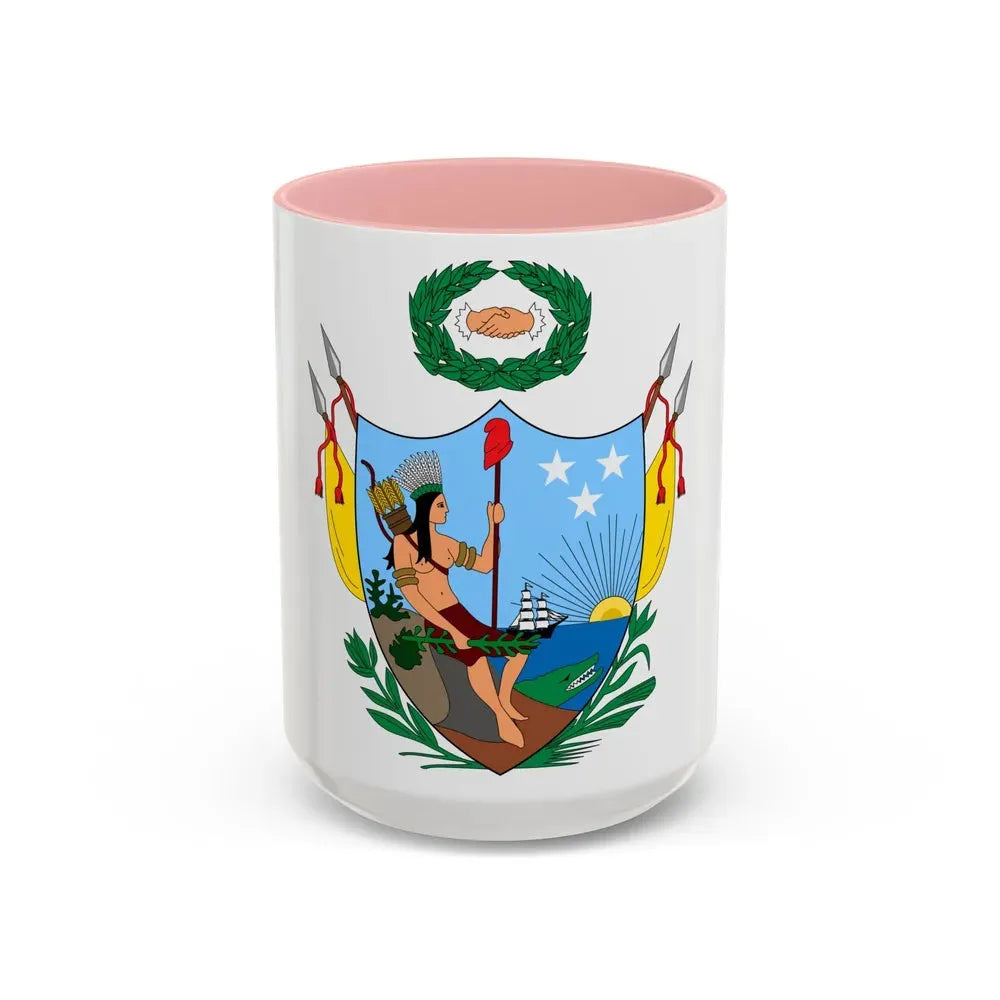 Coat of arms of Gran Colombia (1819) - Accent Coffee Mug 15oz Pink - Go Mug Yourself