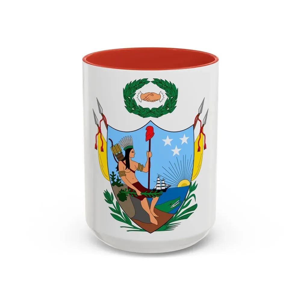 Coat of arms of Gran Colombia (1819) - Accent Coffee Mug 15oz Red - Go Mug Yourself