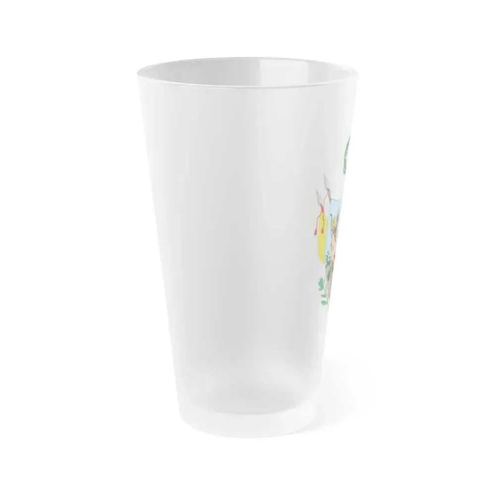 Coat of arms of Gran Colombia (1819) - Frosted Pint Glass 16oz - Go Mug Yourself