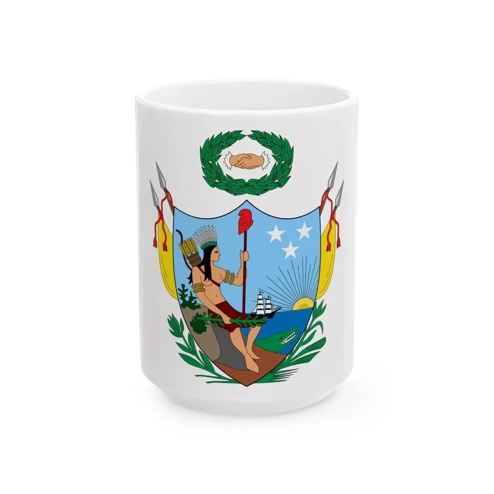 Coat of arms of Gran Colombia (1819) - White Coffee Mug 15oz - Go Mug Yourself