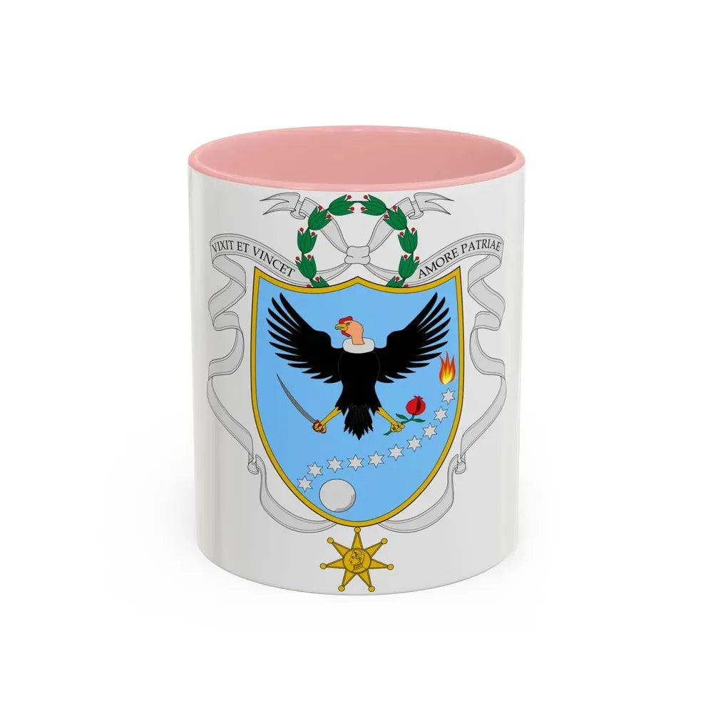 Coat of arms of Gran Colombia (1820) - Accent Coffee Mug 11oz Pink - Go Mug Yourself