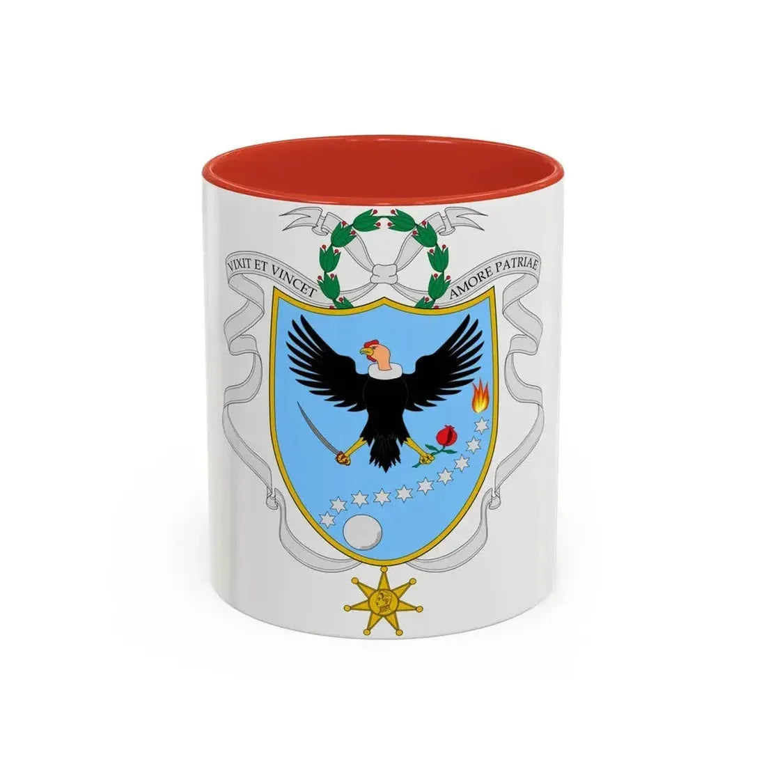 Coat of arms of Gran Colombia (1820) - Accent Coffee Mug 11oz Red - Go Mug Yourself