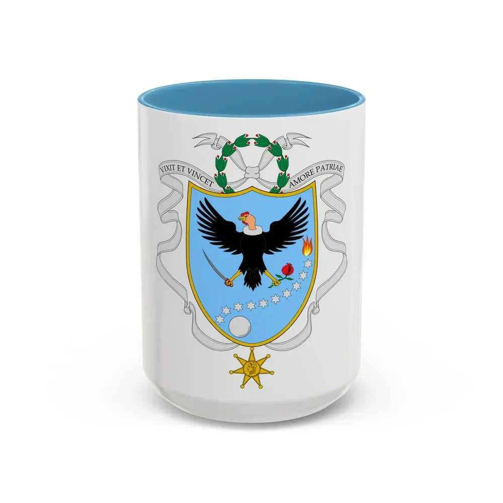 Coat of arms of Gran Colombia (1820) - Accent Coffee Mug 15oz Light Blue - Go Mug Yourself