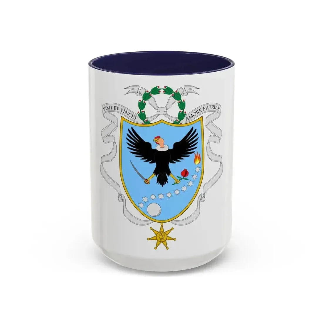 Coat of arms of Gran Colombia (1820) - Accent Coffee Mug 15oz Navy - Go Mug Yourself