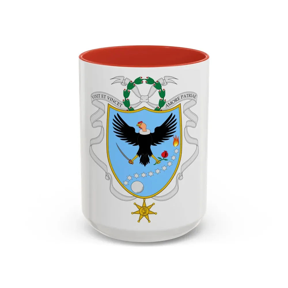 Coat of arms of Gran Colombia (1820) - Accent Coffee Mug 15oz Red - Go Mug Yourself