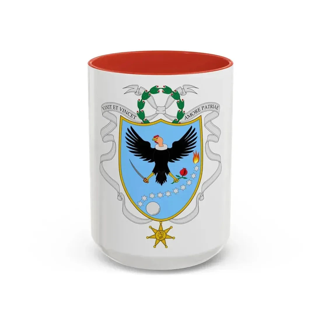 Coat of arms of Gran Colombia (1820) - Accent Coffee Mug 15oz Red - Go Mug Yourself