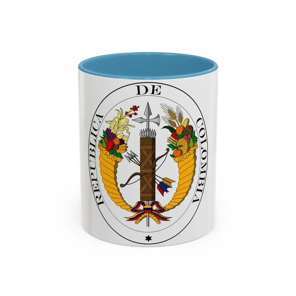 Coat of arms of Gran Colombia (1821) - Accent Coffee Mug 11oz Light Blue - Go Mug Yourself