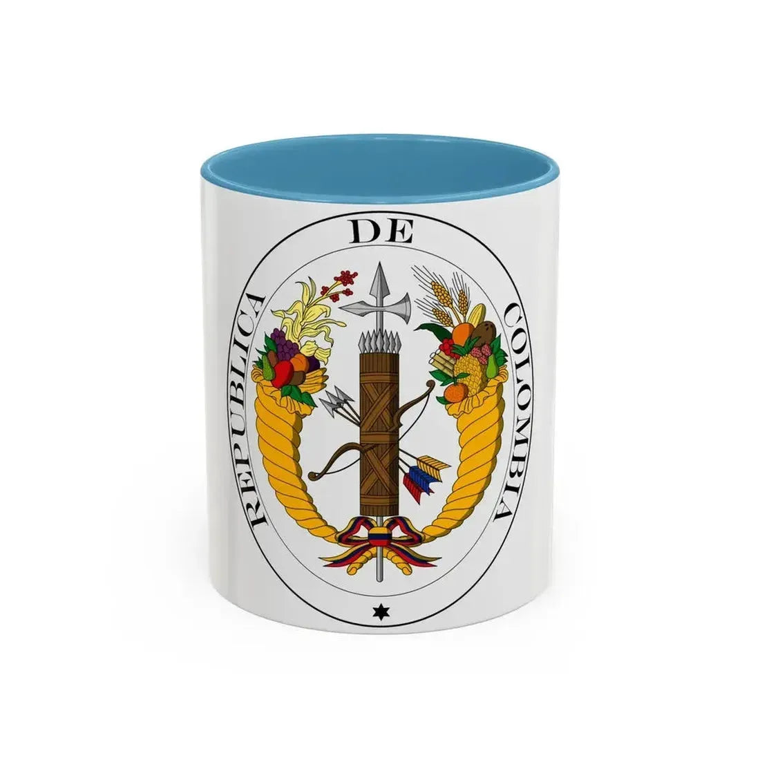 Coat of arms of Gran Colombia (1821) - Accent Coffee Mug 11oz Light Blue - Go Mug Yourself