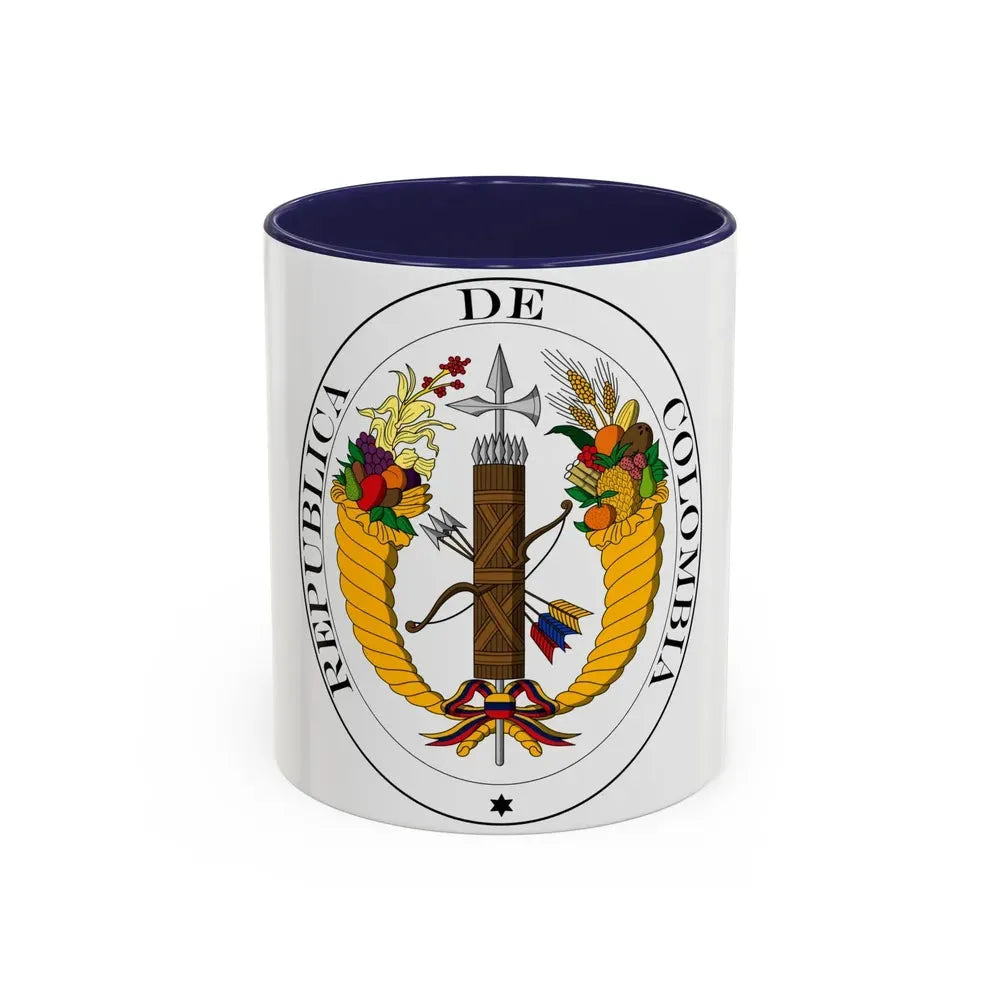 Coat of arms of Gran Colombia (1821) - Accent Coffee Mug 11oz Navy - Go Mug Yourself