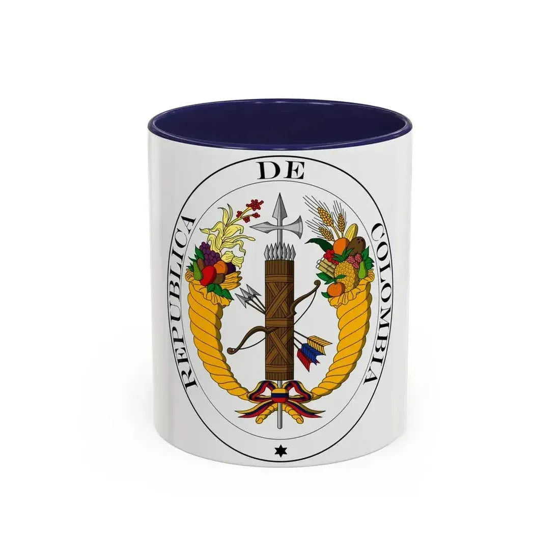 Coat of arms of Gran Colombia (1821) - Accent Coffee Mug 11oz Navy - Go Mug Yourself