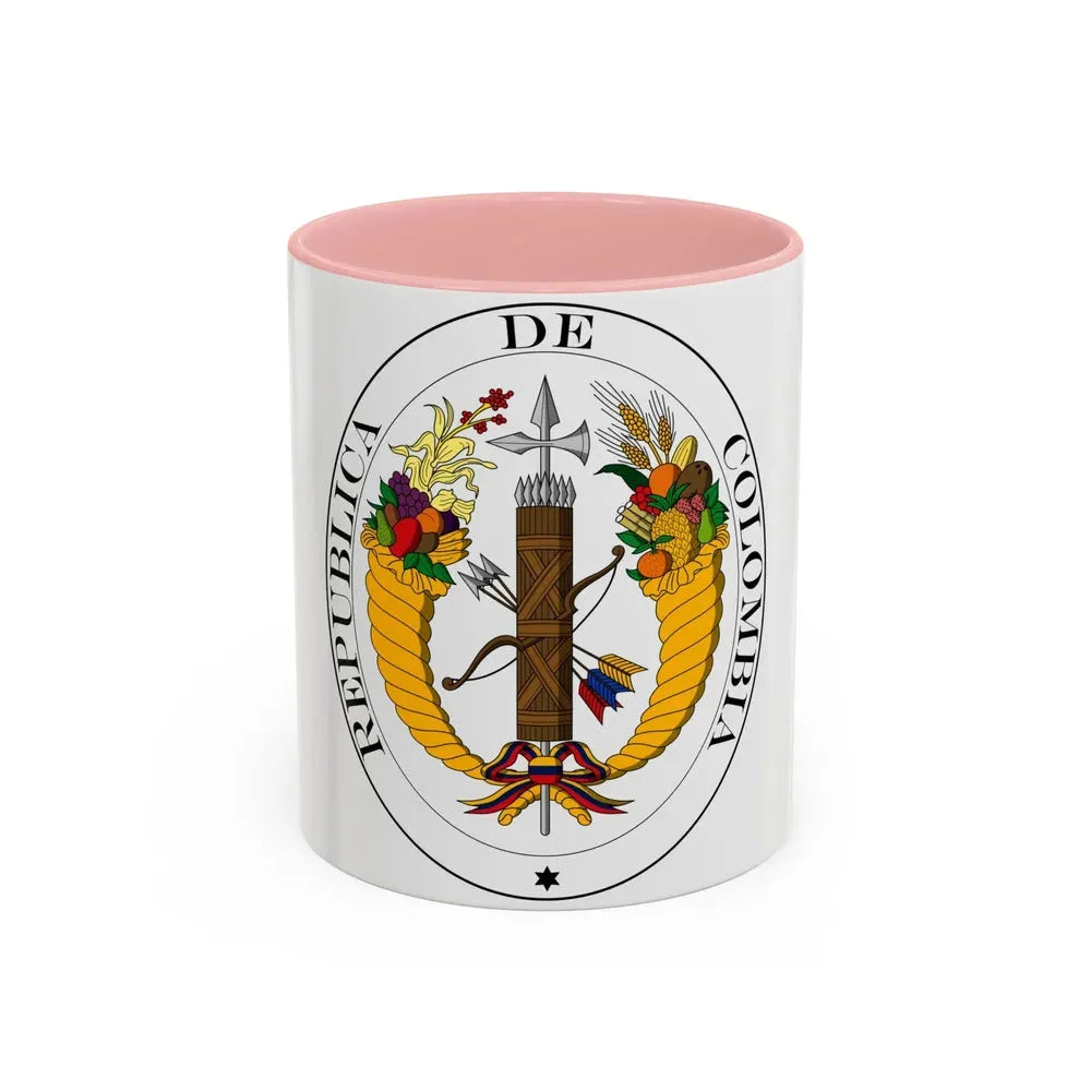 Coat of arms of Gran Colombia (1821) - Accent Coffee Mug 11oz Pink - Go Mug Yourself