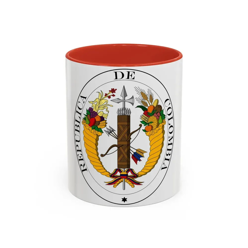 Coat of arms of Gran Colombia (1821) - Accent Coffee Mug 11oz Red - Go Mug Yourself