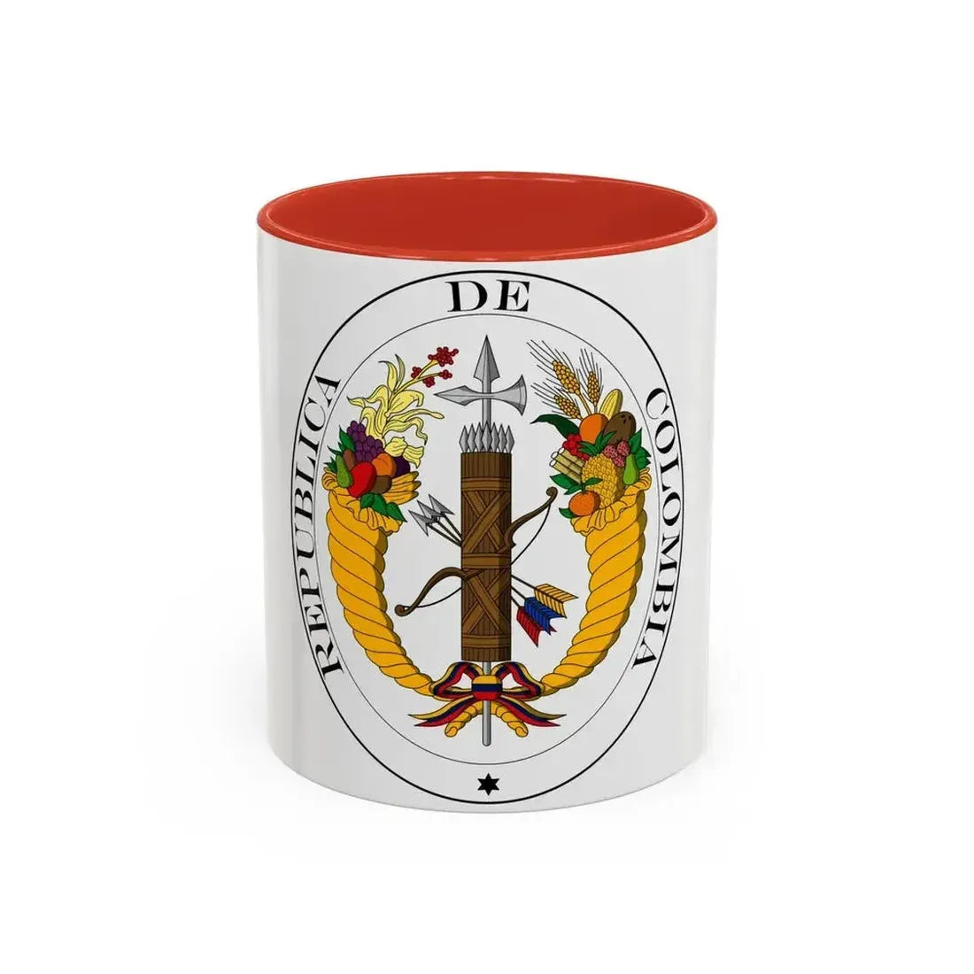 Coat of arms of Gran Colombia (1821) - Accent Coffee Mug 11oz Red - Go Mug Yourself
