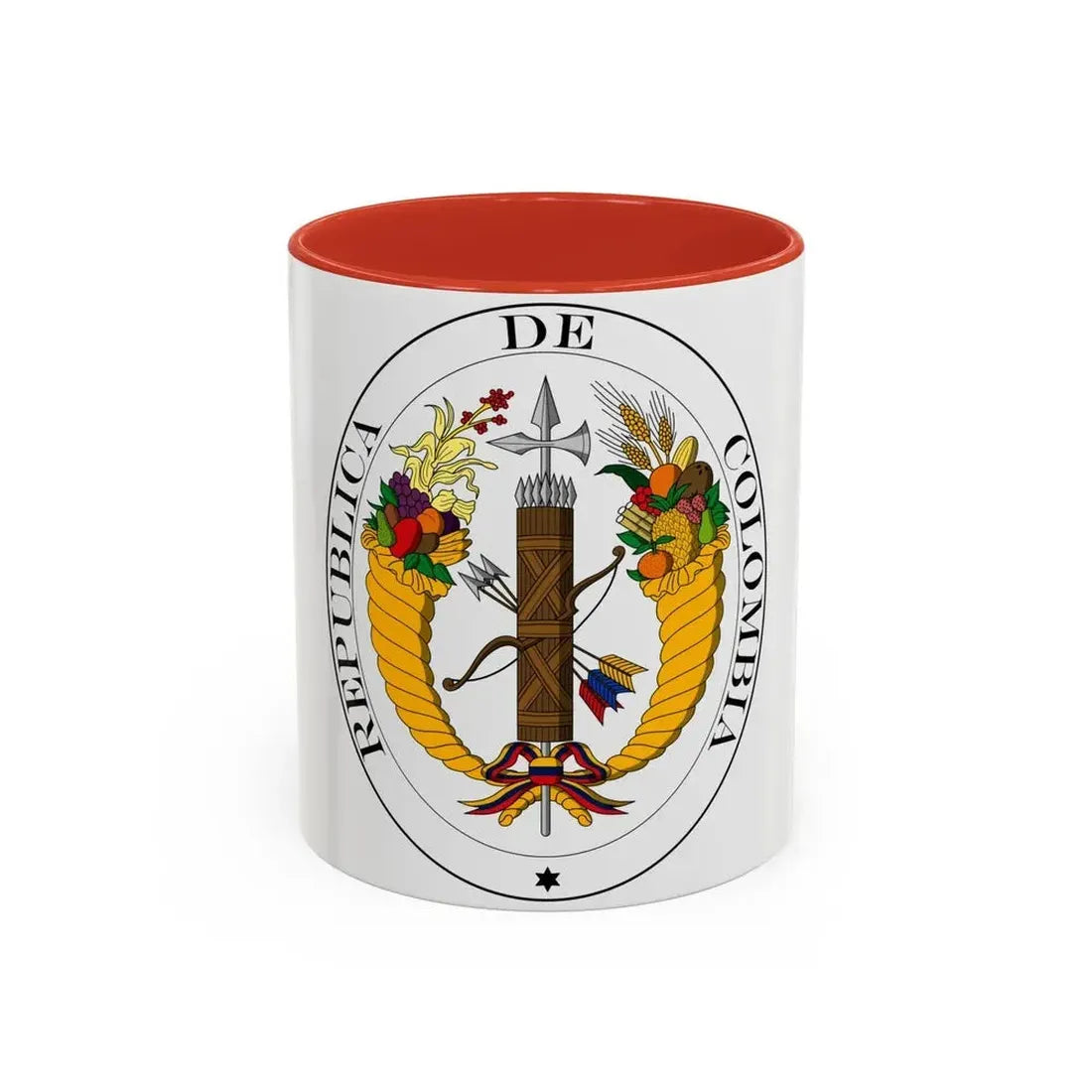 Coat of arms of Gran Colombia (1821) - Accent Coffee Mug 11oz Red - Go Mug Yourself