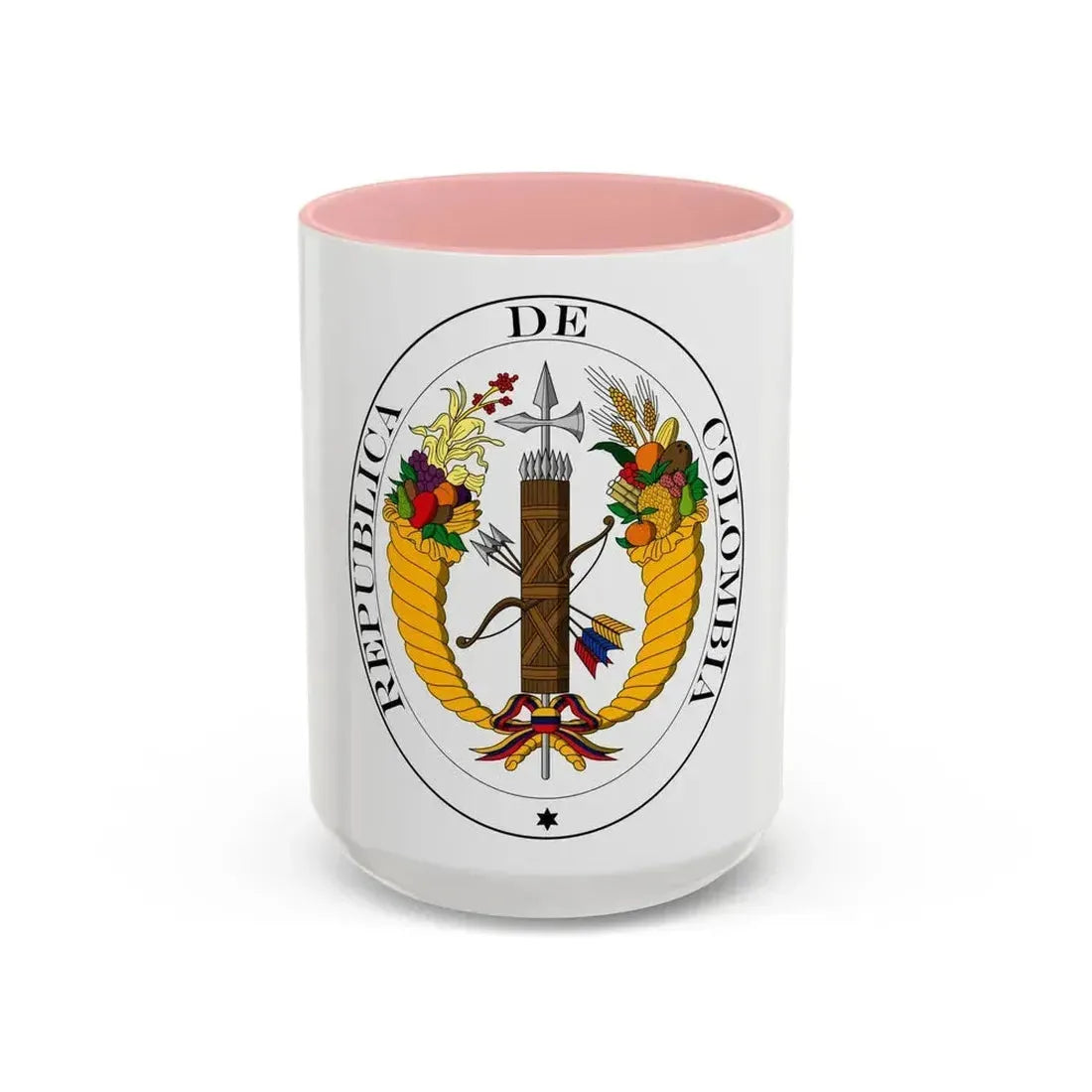 Coat of arms of Gran Colombia (1821) - Accent Coffee Mug 15oz Pink - Go Mug Yourself