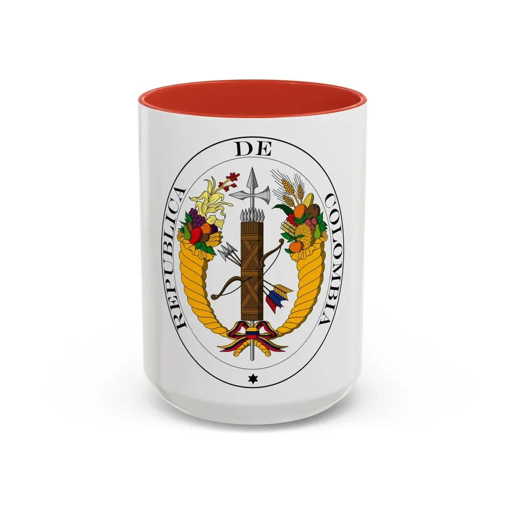 Coat of arms of Gran Colombia (1821) - Accent Coffee Mug 15oz Red - Go Mug Yourself