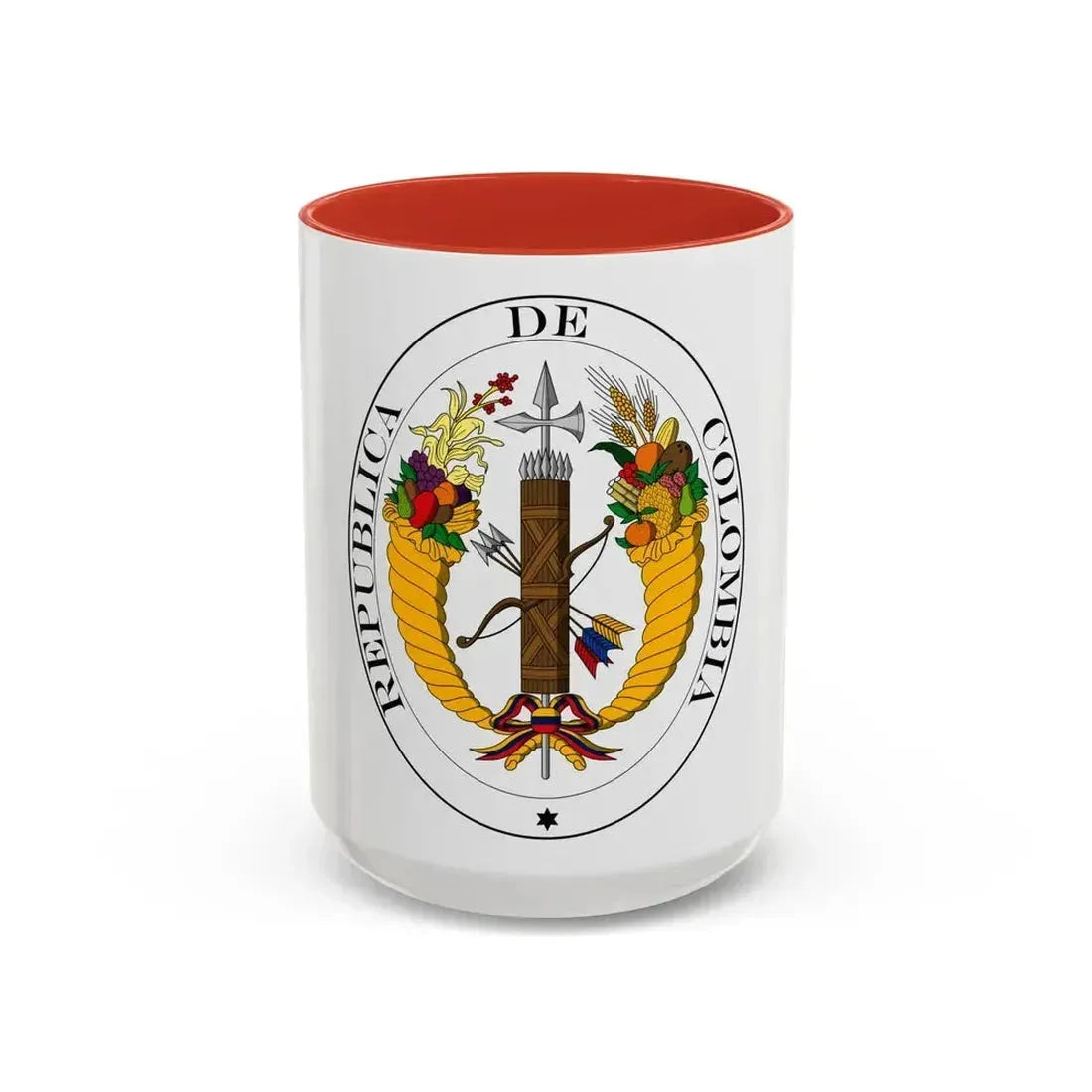 Coat of arms of Gran Colombia (1821) - Accent Coffee Mug 15oz Red - Go Mug Yourself