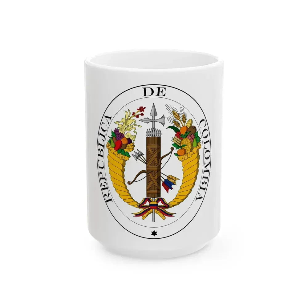 Coat of arms of Gran Colombia (1821) - White Coffee Mug 15oz - Go Mug Yourself