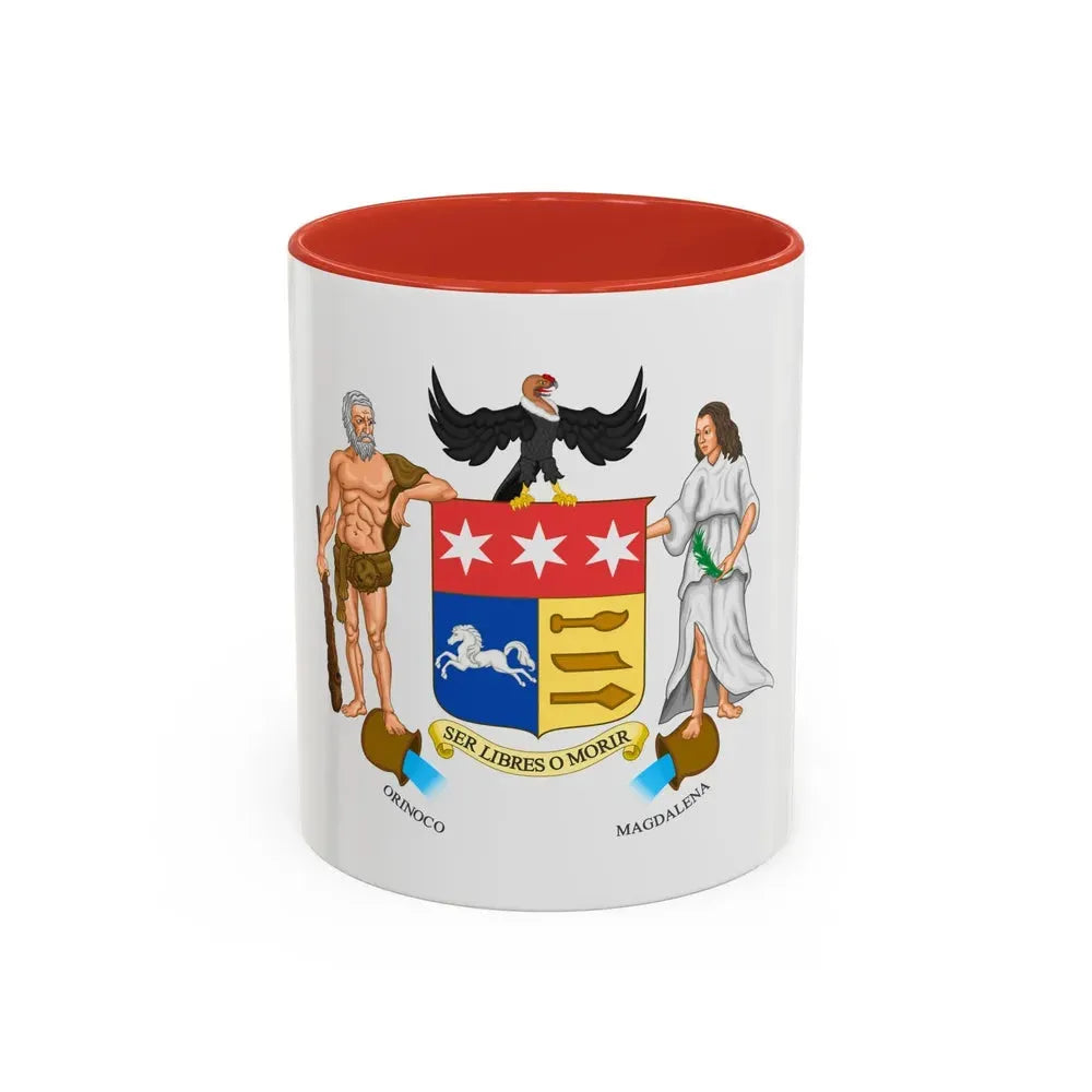 Coat of arms of Gran Colombia (1822 proposal) - Accent Coffee Mug 11oz Red - Go Mug Yourself