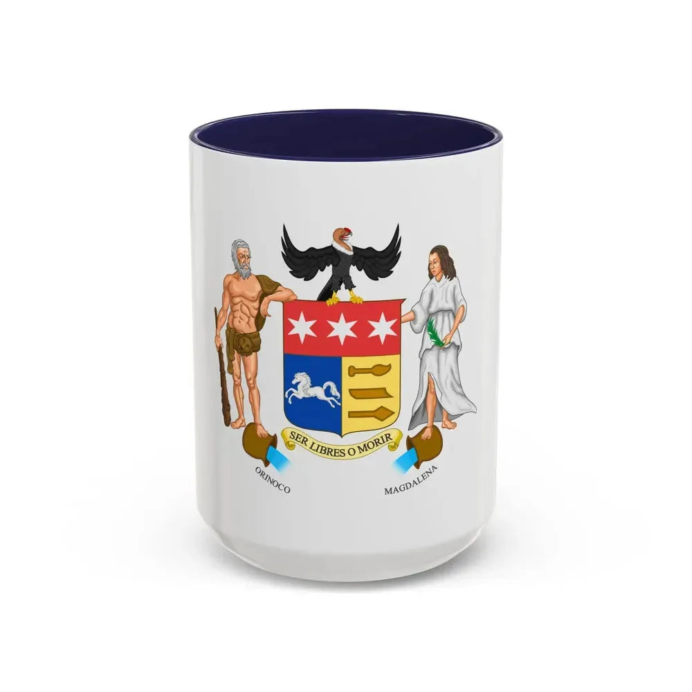 Coat of arms of Gran Colombia (1822 proposal) - Accent Coffee Mug 15oz Navy - Go Mug Yourself